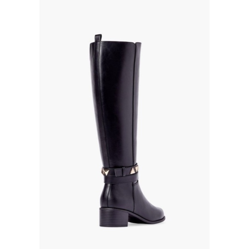 NWT JustFab Remy Studded Riding Boot in Black, Sz. 8 - Picture 3 of 7